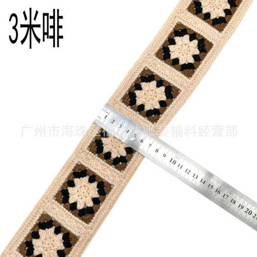 热款仿手钩刺绣条码花边 复古服饰裙摆装饰辅料 多色提花织带花边
