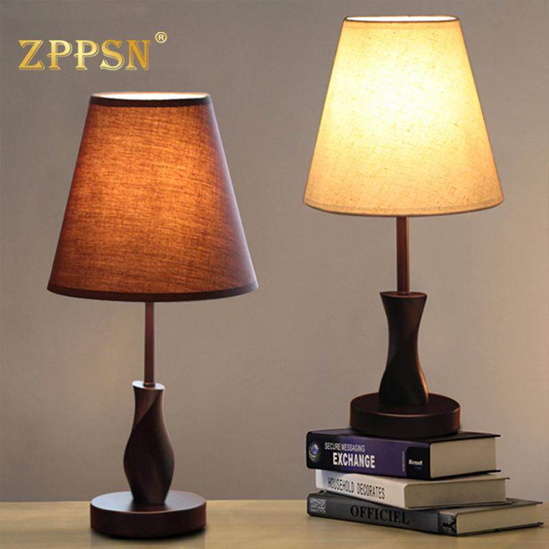 ZPPSN北欧台灯卧室床头灯简约现代温馨暖光可调节亮度遥控小台灯