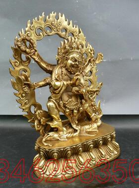 纯铜大黑天藏佛摆件智慧护法六臂玛哈嘎拉密宗佛像可装藏