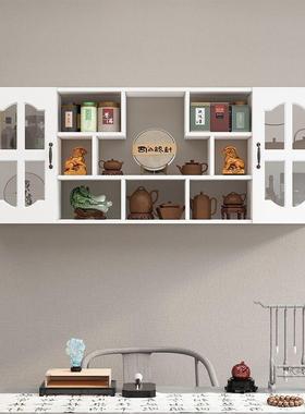 博架客厅墙上新中式宝阁门壁挂多层多置DGV物架茶具古摆件带收纳