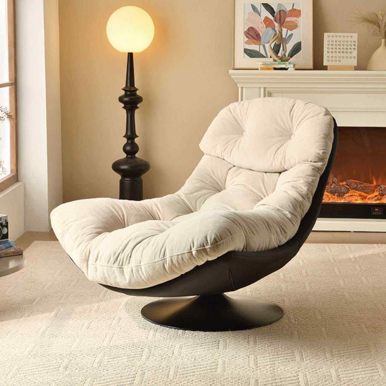 设计师人客转椅沙发椅可旋19转意式轻奢人厅阳台休闲椅可躺懒单沙