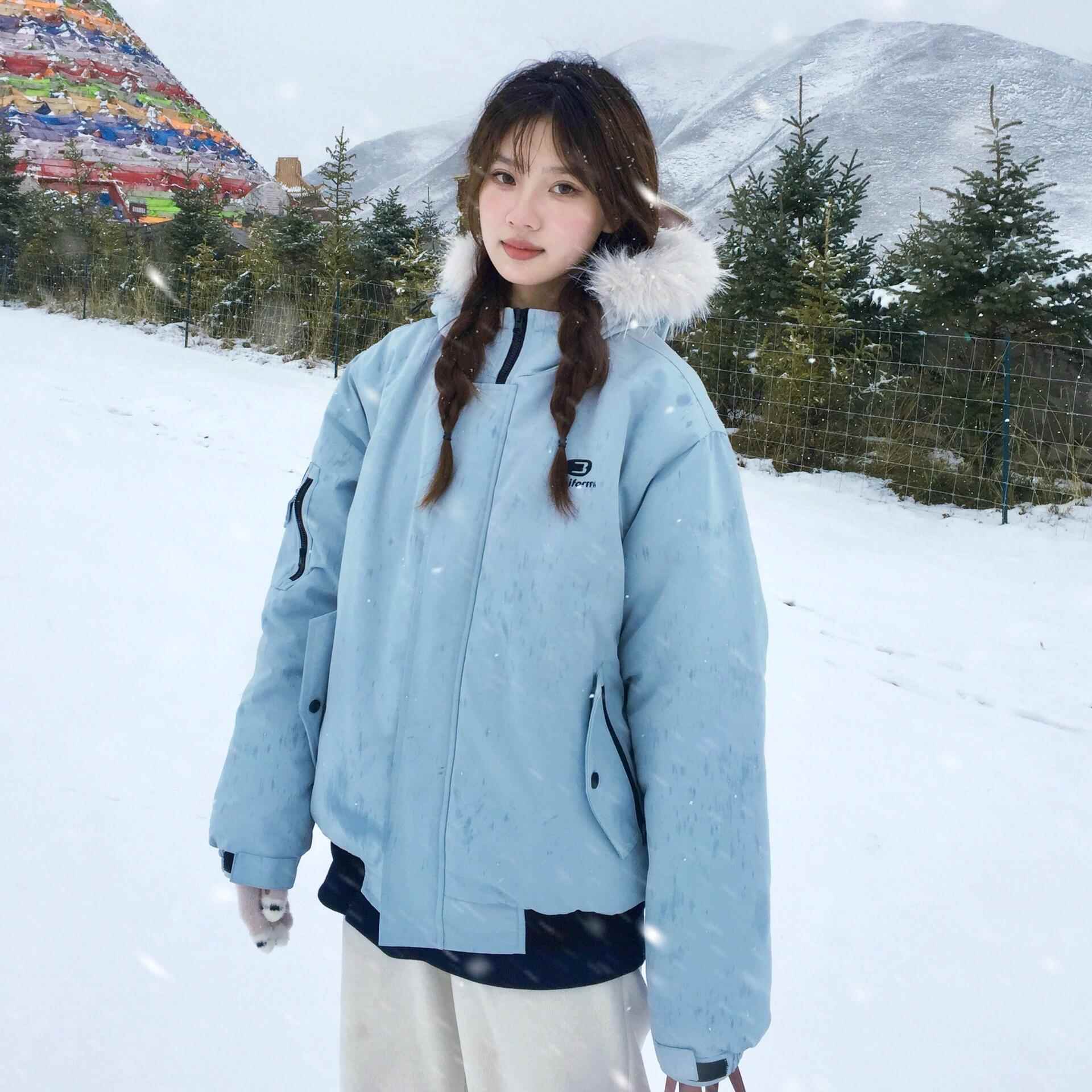 工装派克棉服女2024冬季新款韩系学生保暖情侣棉衣外套加绒加厚