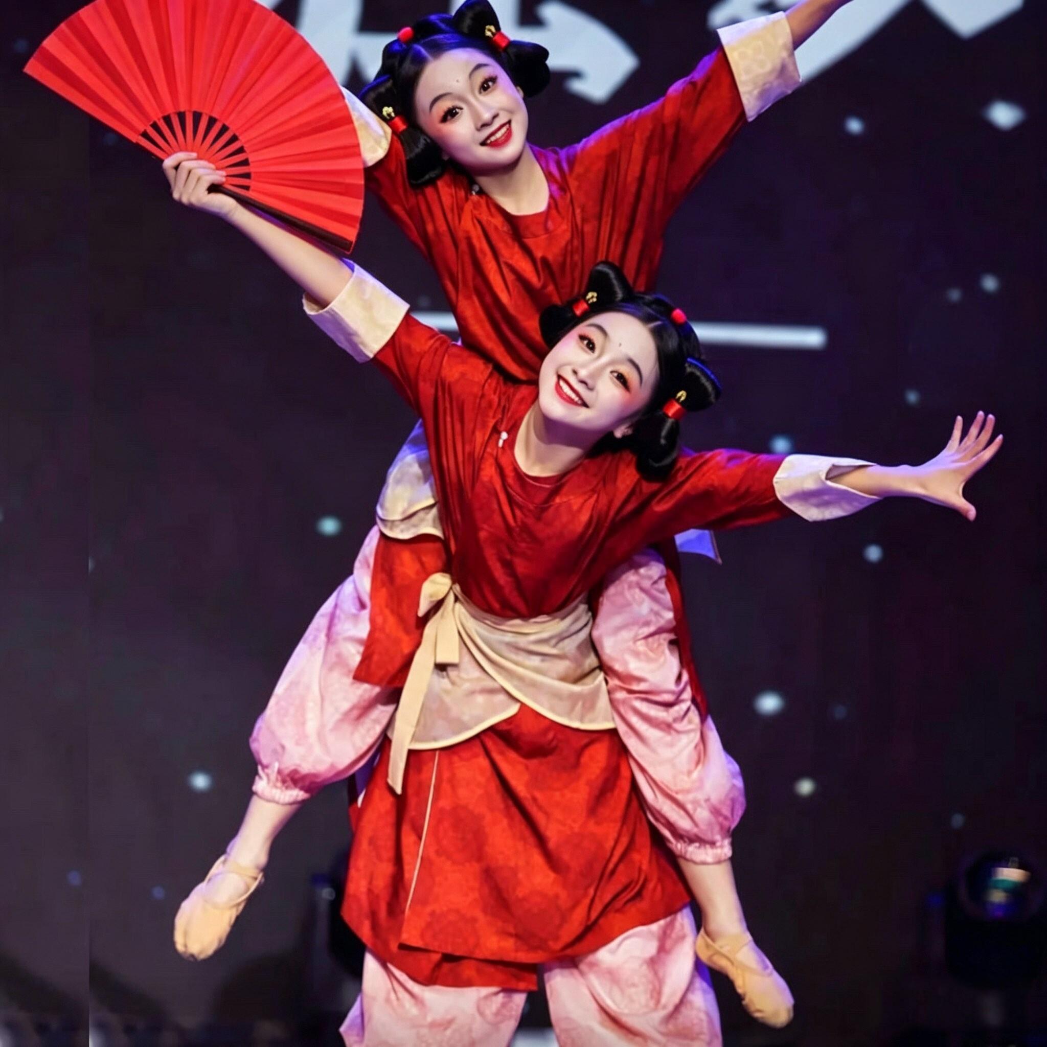 牵舞蹈服装剧目服儿童古典舞演出服汉服古装表演服女童汉唐舞蹈服