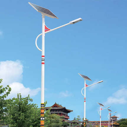 民族风LED太阳能风光互补路灯 少数民族彩绘景区照明乡村景观路灯