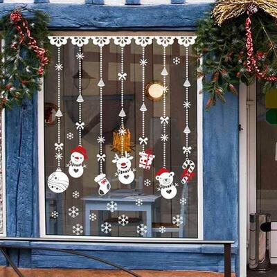 Merry Christmas Decoration for Home Wall Window Sticker Orn
