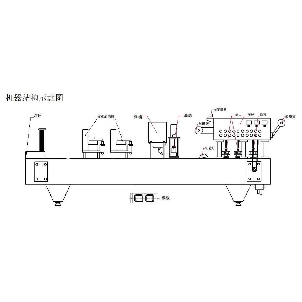 供应酱料糖浆塑杯灌封机自动膏体塑杯灌装机玉米灌装封口机