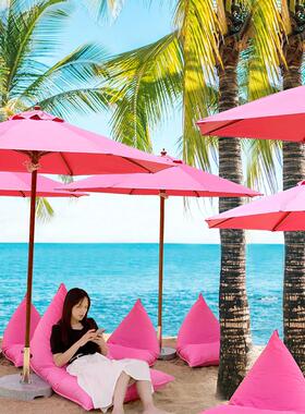 户外遮阳伞，海边沙滩流行伞，玫瑰红色床和早餐太阳伞，露营式商