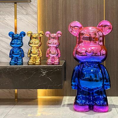 电镀暴力熊摆件现代客厅酒柜电视柜装饰品存钱罐可存取简约创意