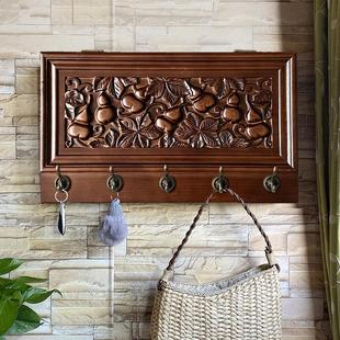 实木配电箱电表箱遮挡箱客厅中式装饰画电源电闸箱挂画带挂衣架钩