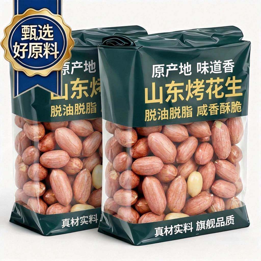 正宗山东五香烤花生脱油脱脂五香花生米官方旗舰店酒鬼下酒菜炒货