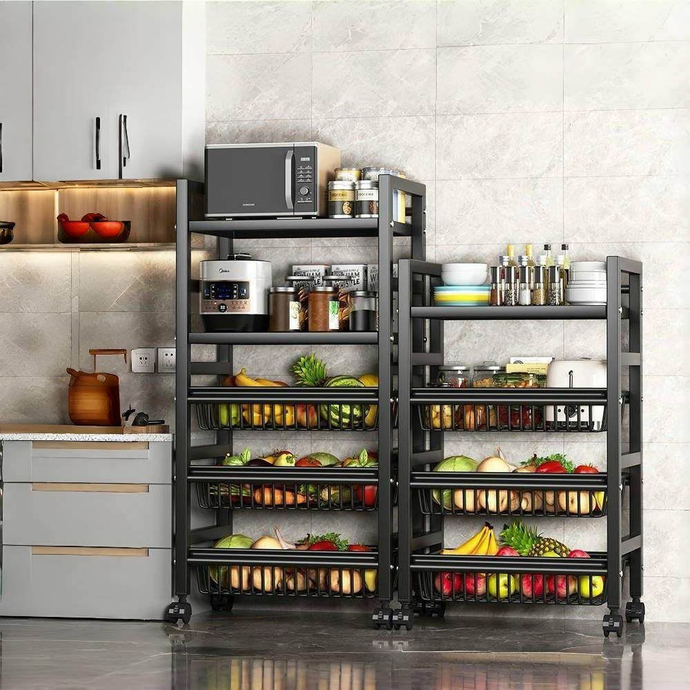 移动厨房置物架家用菜篮子落地多层果蔬收纳多功能烤箱微波炉锅架,厨房/烹饪用具,抹布架/厨房清洁收纳架,淘宝优惠券,粉丝福利购,淘宝优惠卷