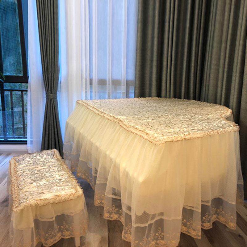 蕾丝钢琴罩全罩新款公主田园现代简约钢琴罩布防尘罩配凳罩可定制