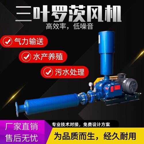三叶罗茨风机水产养殖氧鱼塘氧养鱼养虾氧泵三叶罗茨鼓风机