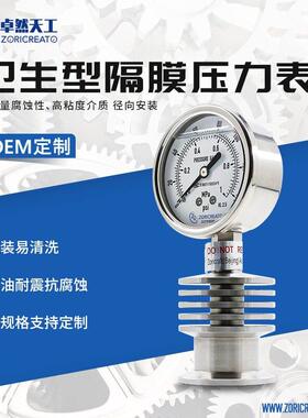 径向不锈钢耐震隔膜压力表y-60水压表气压液压油压ypt厂家直销