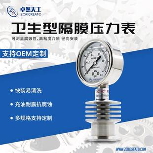 径向不锈钢耐震隔膜压力表y-60水压表气压液压油压ypt厂家直销