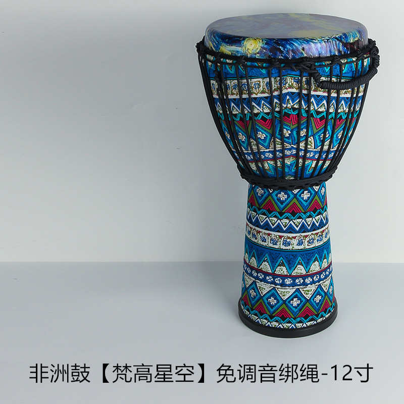 非洲鼓批发12寸手鼓免调音可绑绳初学专业打击轻质鼓可调音手鼓