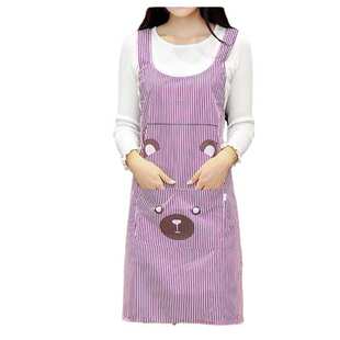 桃皮绒厨房防水围裙定 制logo 加厚卡通防油清洁无袖半身围裙批发