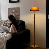 法式 旁饰落地 沙中古落地灯客326厅氛高颜值复古布艺发卧室书房装