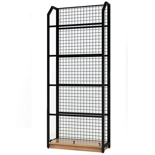 原木背网式钢木货架便利店商超饮料零食母婴文具店铁木货柜储物