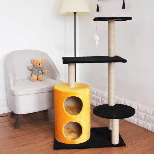 正品季猫爬架双层猫四窝趣猫味猫树全麻猫台抓柱猫跳玩具剑麻猫架