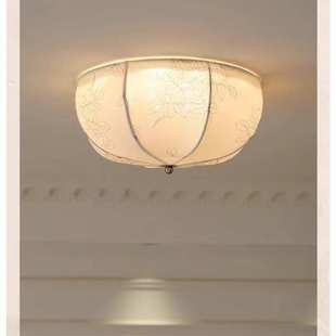 法式 走廊过道灯衣帽间书房入户玄关阳台布艺灯 复古卧室吸顶灯美式