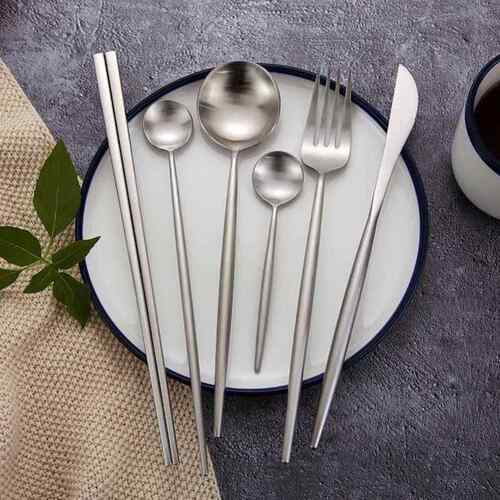 Cutlery Set Chinese Korean Chopsticks Sticks Fork Spoon