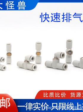气动接头管道快速排气泄气阀AQ240F340F-04-06-06-00内置消声器
