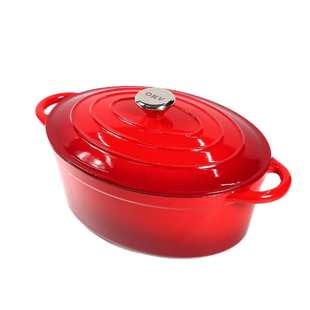 爆品铸铁搪瓷珐琅锅椭圆锅炖锅平底锅烤炖鱼汤锅电磁燃炉通用