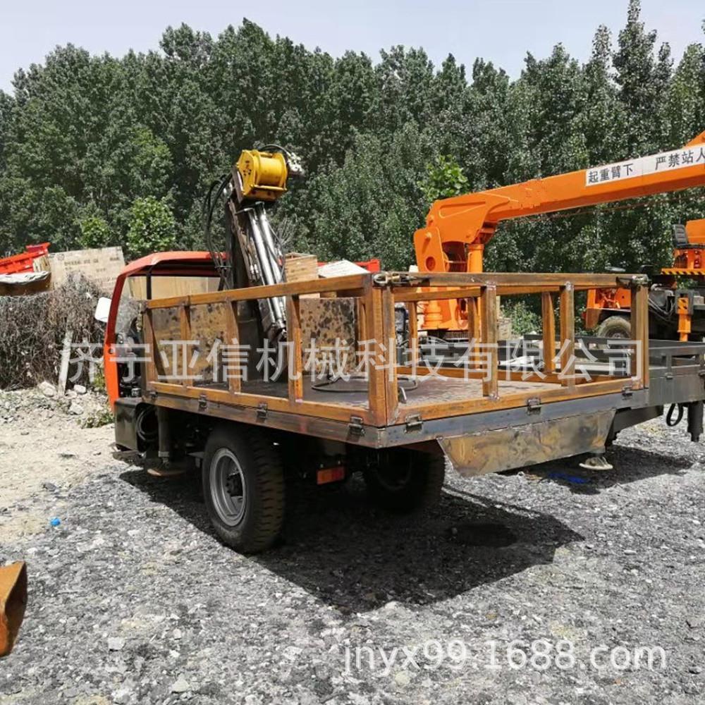 三轮随车折臂起重机全液压旋转吊臂车载船载简易折叠吊车