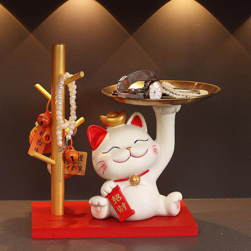 夏璐名品1-5招财猫新中式入户玄关家居装饰摆件钥匙收纳置物架乔