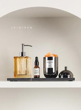 样板房间酒店浴室饰品搭配套装洗手台面水晶乳液瓶大理石托盘组合