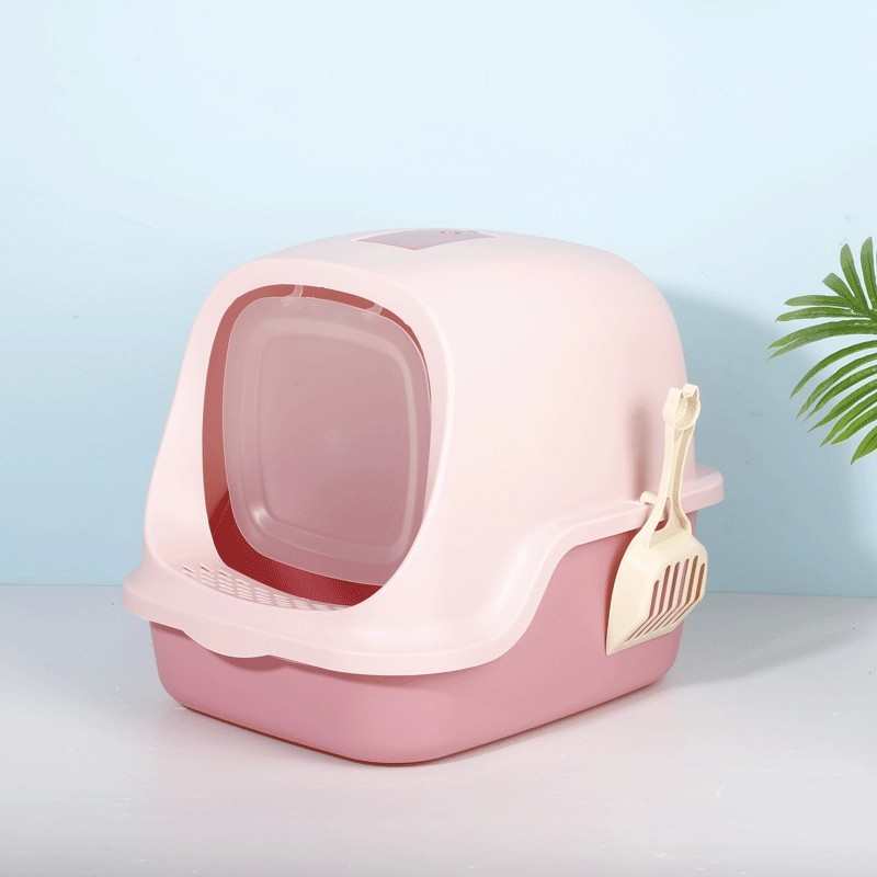 臭厂家厕所现货大号封闭式铲外屎全封闭猫猫砂盆隔砂溅送防猫盆猫