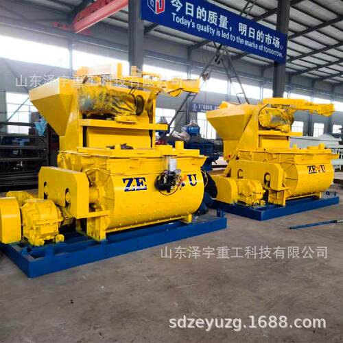 泽宇重工一方混凝土搅拌机 js1000强制式双卧轴混凝土拌合设备