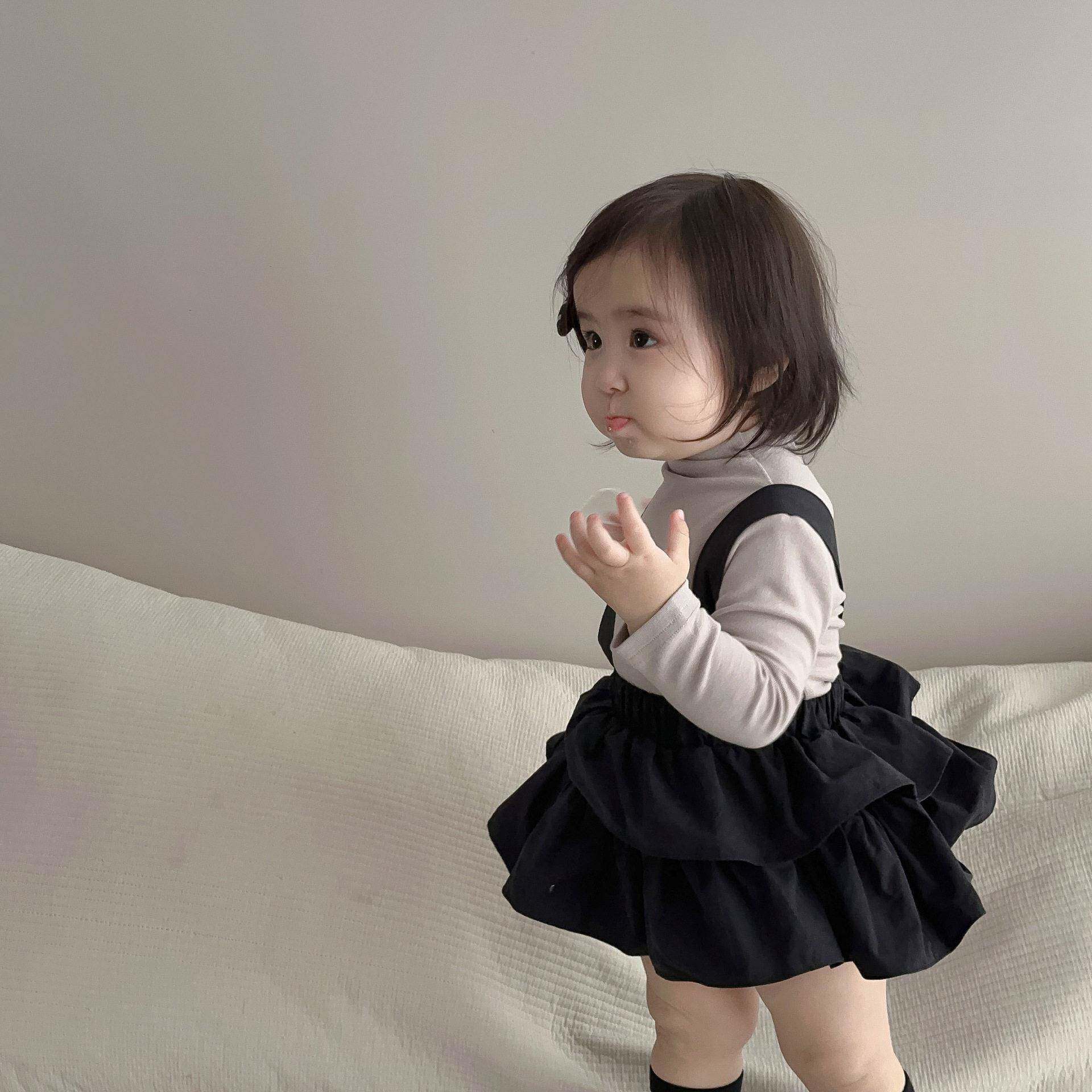 女童春秋款衣服春季套装韩版童装婴儿打底衫背带包屁裤两件套