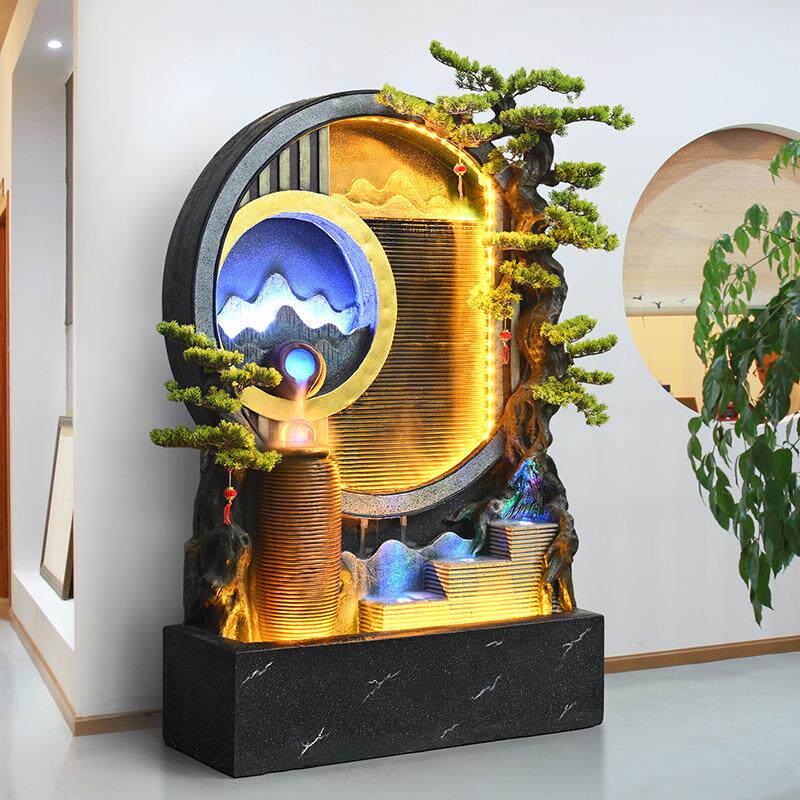 财源滚水幕墙屏8066水幕流水滚风业客厅阳台别墅庭院装饰公司开景
