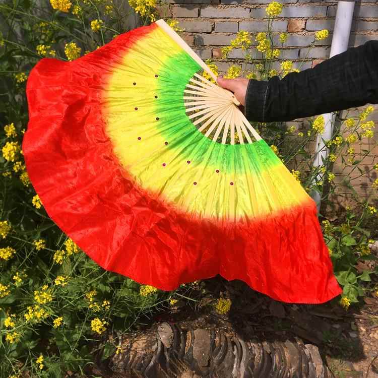热销电木扇骨扭秧歌扇子成人三色舞蹈扇跳舞扇广场健身扇渐变彩色