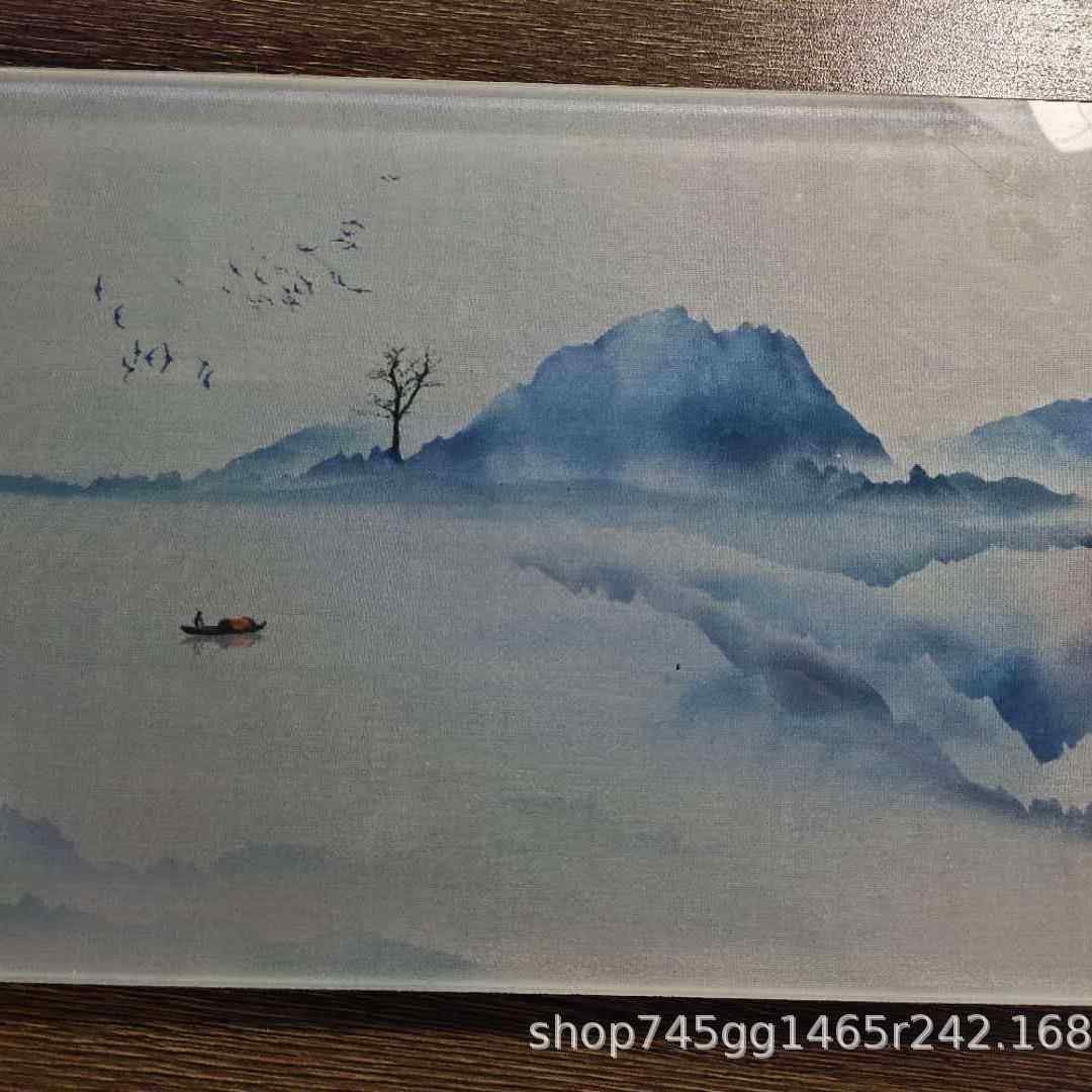 青岛本地制作安装夹丝山水画夹胶烤漆超白变光钢化玻璃镜子