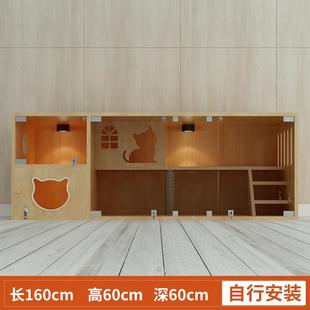 正品 三层宫格面玻 加双厚木实猫舍展示柜商用猫屋寄养繁育猫柜五