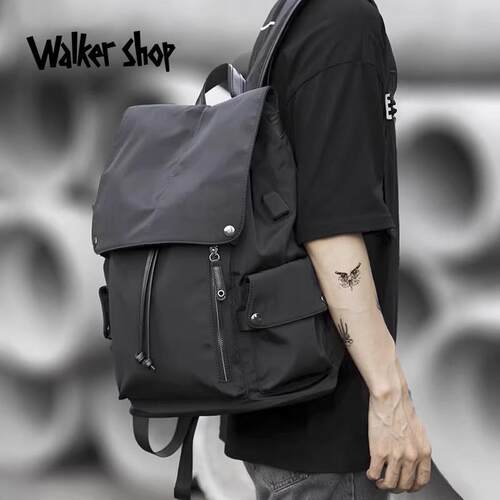 Walker Shop双肩包男士大容量简约时尚潮流百搭旅行防水轻便揹包
