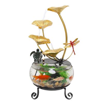 Home decor简约家居开业送礼玻璃鱼缸流水摆件循环流水摆件工艺品