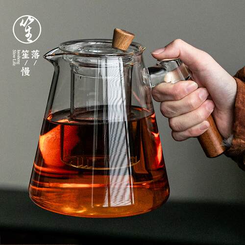 落笙玻璃泡茶杯子茶水分离新款大容量带盖办公室高端个人喝茶专用