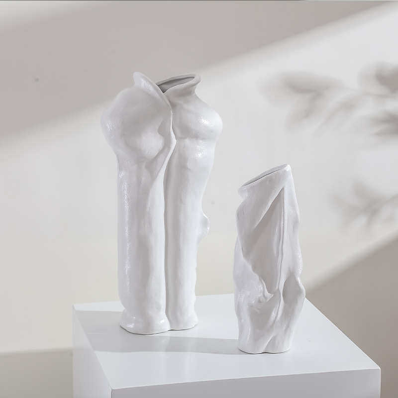 褶皱艺术装饰花瓶创意陶瓷花插摆件个性现代居家桌面软装饰品批发,家居饰品,花瓶,淘宝优惠券,粉丝福利购,淘宝优惠卷