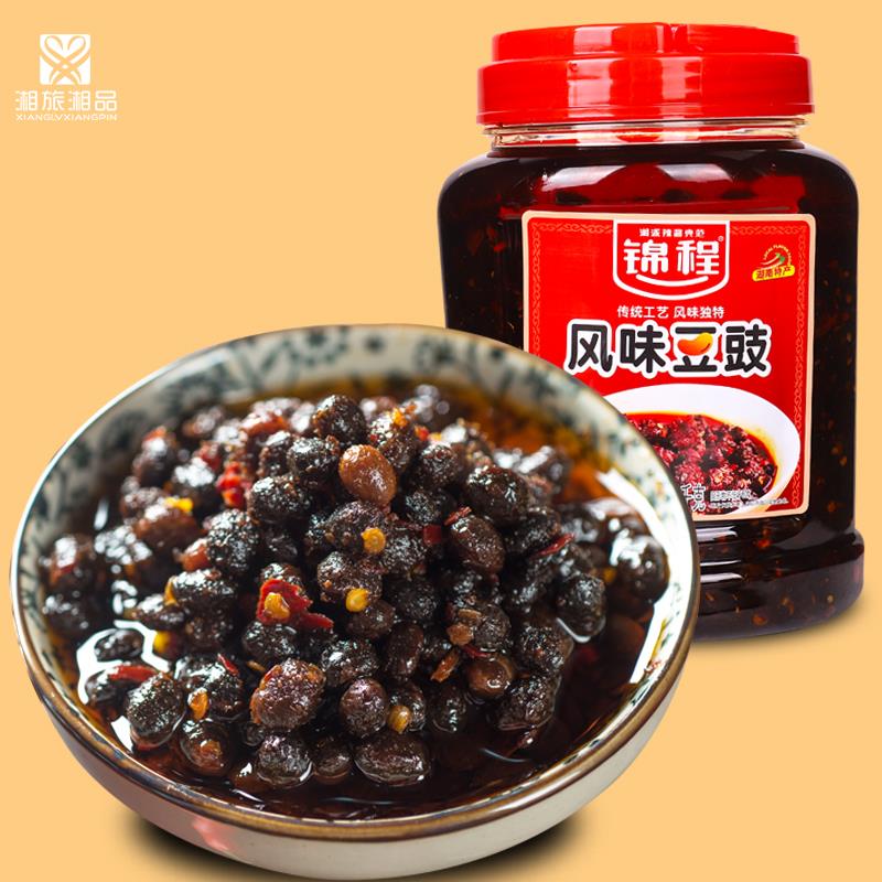 锦程风味豆豉1000克油辣椒豆鼓辣酱湖南调料拌面拌饭下饭菜豆豉酱