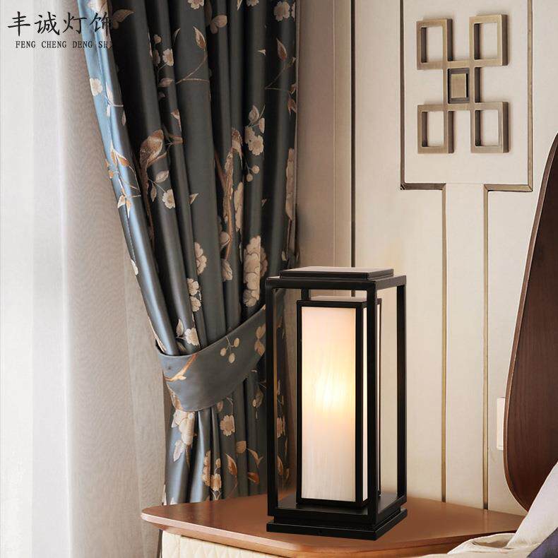 新中式台灯卧室床头柜简约复古书房装饰布艺古典小台灯床头装饰灯