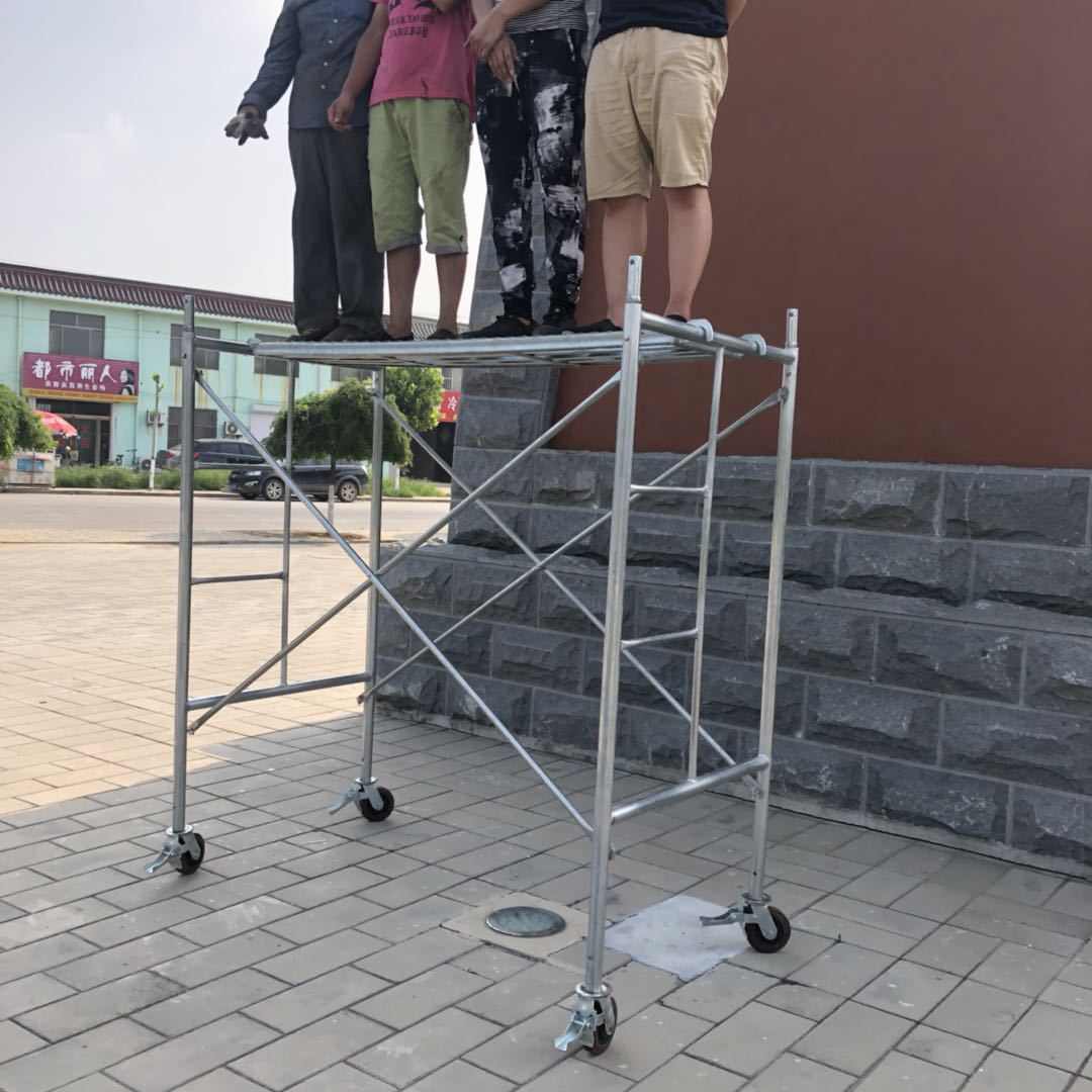 厂家销售镀锌移动手脚架建筑工地装修梯形架子门式脚手架活动架子