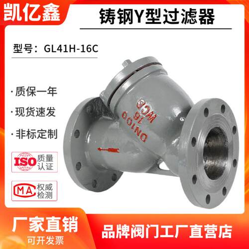 铸钢法兰Y型过滤器GL41H-16C碳钢除污管道阀门DN255080100