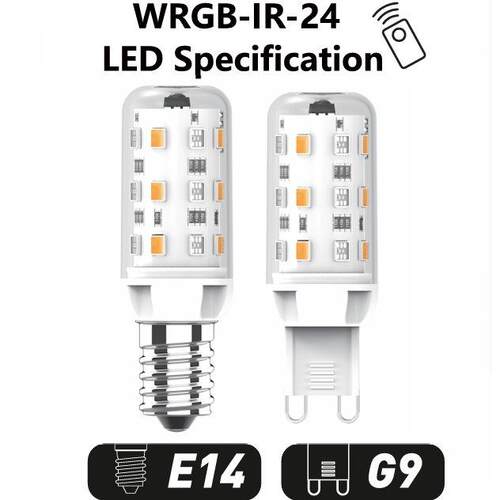 【跨境】遥控RGBW宽压AC100-240V G9LED灯泡E14螺口玉米灯