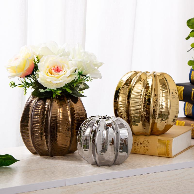 创意北欧陶瓷纹理花瓶摆件 现代家居样板间软装配饰工艺品