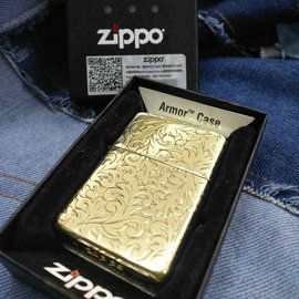 果果 ZIPPO 打火机 纯铜五面环绕精雕常规盔甲富贵繁花唐草