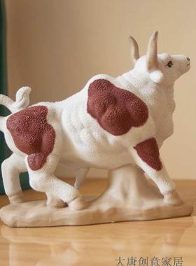 高档陶势瓷品牧童骑牛摆件客厅饰关摆设牛酒柜装饰桌面玄创意工艺